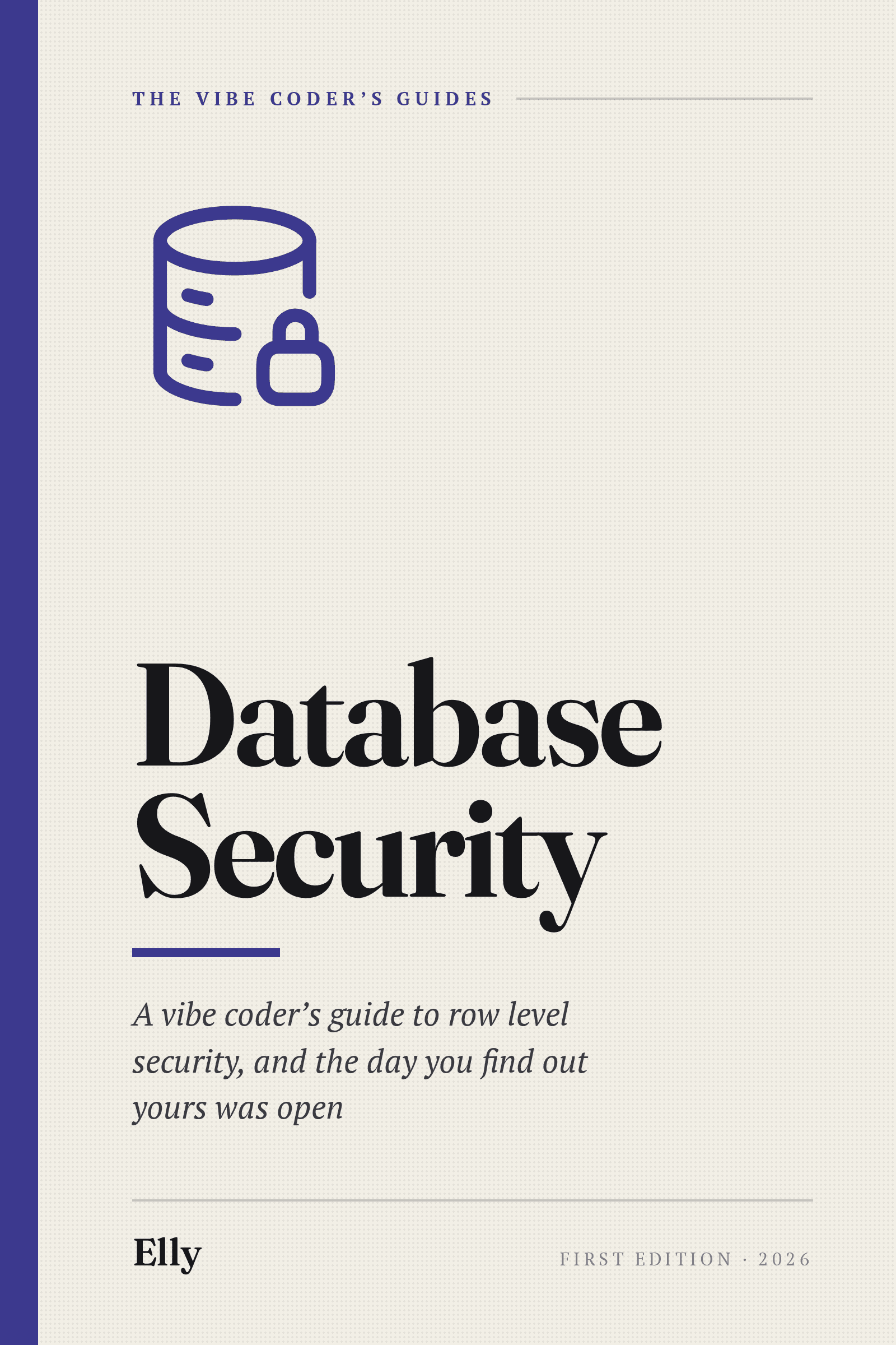 Cover of Database Security, a vibe coder's guide